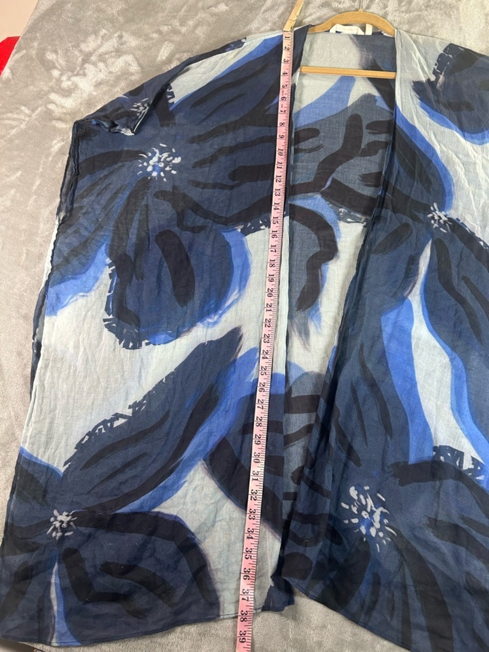 Soft Surroundings Blue and Gray Tie-Dye swim cover - Picture 5 of 8